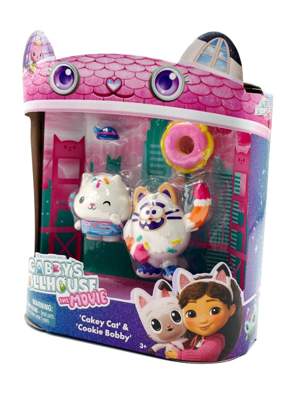 Spin Master Gabby's Dollhouse Movie Cakey Cat Cookie Bobby Figure 2-Pack Set